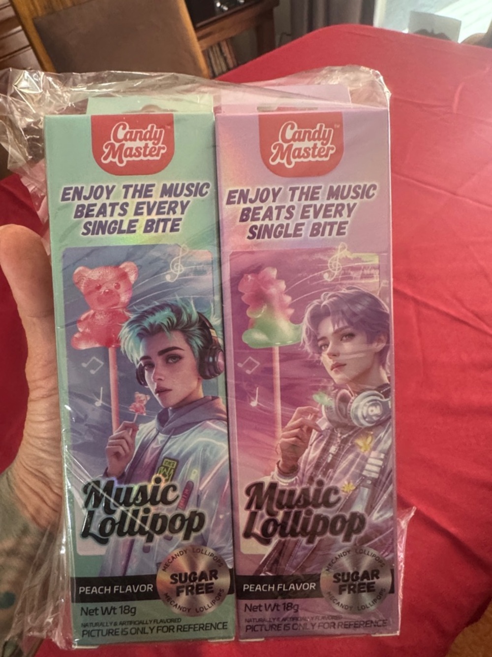 Candy Master Music Lollipop Peach Flavor - Twin Pack